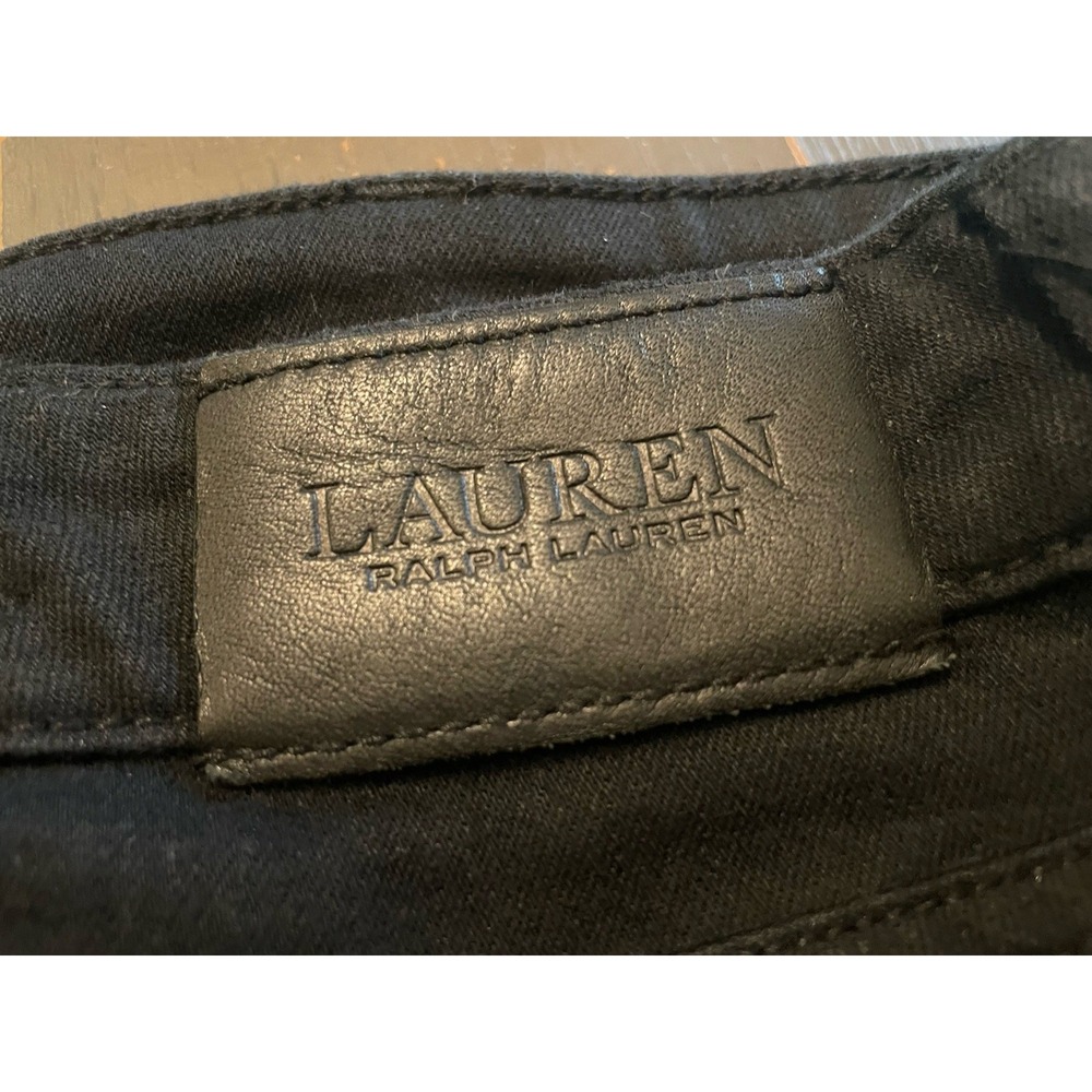 Lauren Ralph Lauren Womens 16W Black Stretch Modern Straight Curvy High Rise - Picture 4 of 6